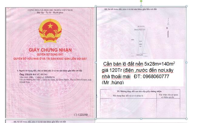 cần tiền nên bán gấp các nền nhà sau