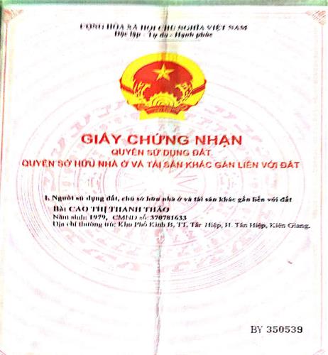 BÁN ĐẤT THỊ TRẤN TÂN HIỆP, HUYỆN TÂN HIỆP, KIÊN GIANG