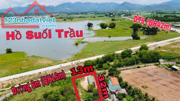 bán đất Vuông vắn thông ra 3 đương dt8 6 va ql26  cạnh hồ Suối Trầu Ninh Xuân Ninh Hoà lh - 1