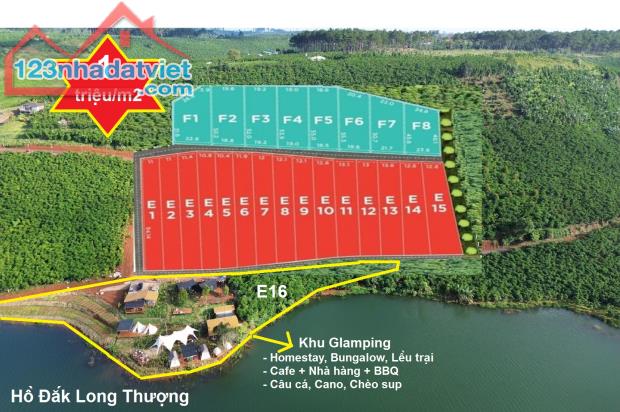 Chỉ 1 tr/m2 đất nền giáp hồ Đắk Long Thượng BL, view hồ, view đồi, tiện kinh doanh - 1