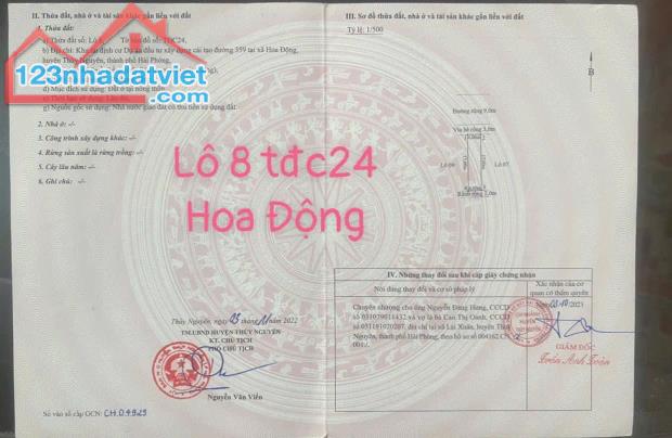 -Một lô TDC Hoa Động- Thuỷ Nguyên   ✅ Lô 08tdc24