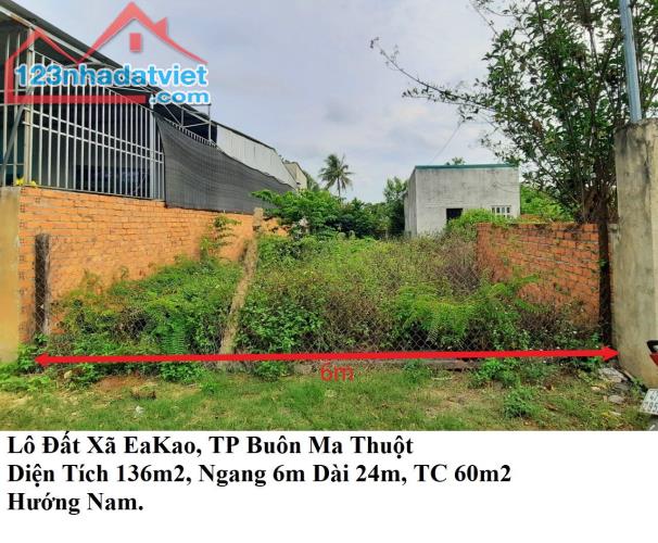 🎀Bán đất 6x24m hẻm Y Wang Buôn Ma Thuột Giá 1tỷ100 triệu 🍀 - 1