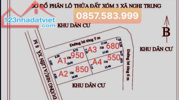 Bán lô đất 500m2 xóm 3 Nghi Trung, Nghi Lộc, NA. Quý khách mua lẻ từng lô nhỏ cũng bán. - 3
