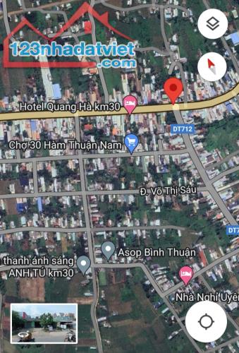 Nợ bán nhanh-Nhà cấp 4-Vị trí KD,mặt tiền QL 1A,Chợ 30-TT Thuận Nam-Hàm Th Nam-DT 310m2