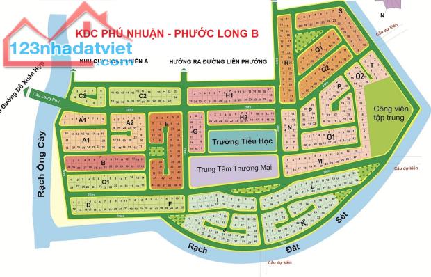 Bán đất Dự án KDC Phú Nhuận gần Mặt tiền đường Liên Phường, Q9, DT 313m2, giá 61tr/m2 - 2