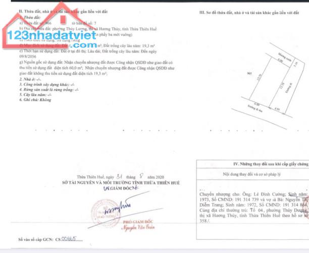 Bán đất 79,3m2 Kiệt 77 Trần Hoàn, phường Thuỷ Lương, Hương Thủy, chỉ 650 triệu - 4