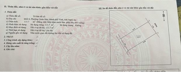 Bán đất đấu giá K6. Quán Bàu. TP vinh. 115,7m2, Đông Bắc, đường rộng 8m - 2