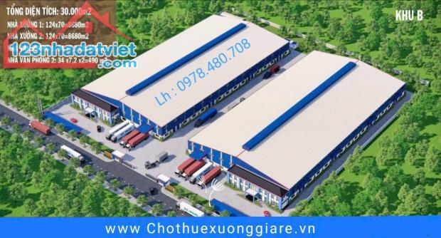 Cho thuê 8.600 m2 , 17.000 m2 xưởng xây dựng mới trong KCN Mỹ Phước