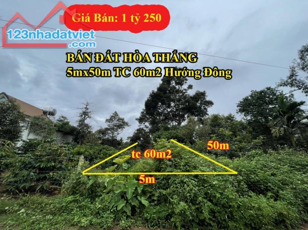 🎀Bán 5x50m đất ngay Hồ Chucap Hòa Thắng hẻm Nguyễn Thái Bình Buôn Ma Thuột 1tỷ250tr - 1