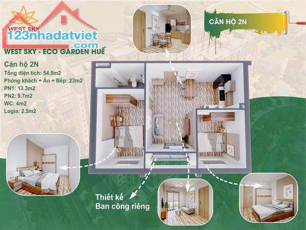 CHUNG CƯ ECO GARDEN HUẾ. LÀM HỒ SƠ MIỄN PHÍ.CHỈ 730TR.LH 0967139891 HỒNG - 1