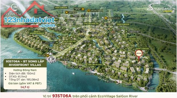 biệt thự song lập mặt tiền sông Ecovillage Saigon River giá chỉ 17 tỷ (gồm VAT, PBT) - 2