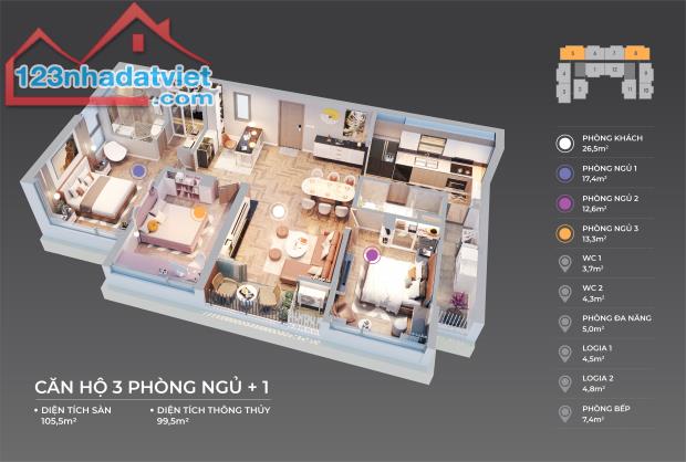 Bán căn hộ cao cấp 3 phòng ngủ, tầng 23 view biển Mỹ Khê, trung tâm TP Đà Nẵng, sở hữu lâu