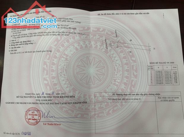 Bán lô đất thổ cư thôn Đông xã Sông Cầu Huyện Khánh Vĩnh 357m2 và 361m2 - 1