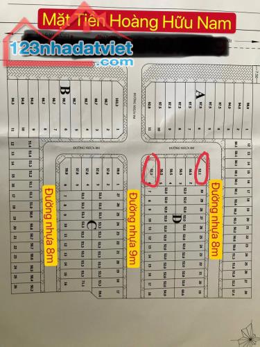 Lô góc 2 mặt tiền dự án thịnh vượng hoàng hữu nam DT 52m vị trí đẹp