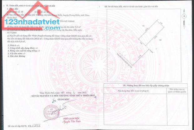 Bán đất 260,4m2 mặt tiền đường Quốc lộ 1A, trung tâm Thị trấn Phong Điền, huyện Phong Điền - 3