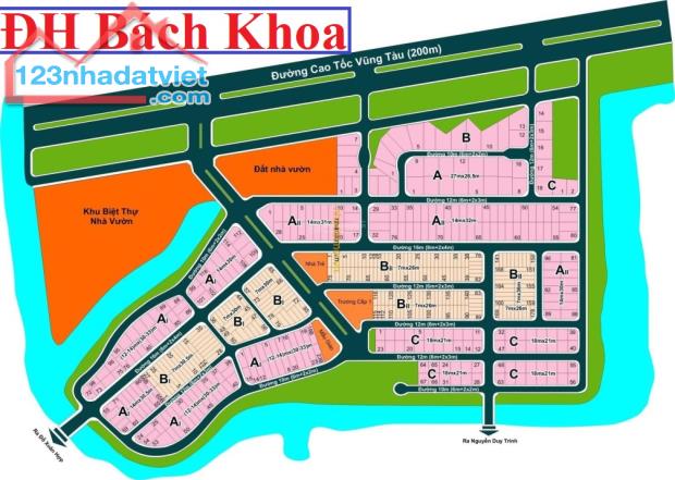 Cần bán Đất dự án Khu dân cư Đại học Bách khoa, trục chính 16m, DT 210m², giá 61.5tr/m2 - 2