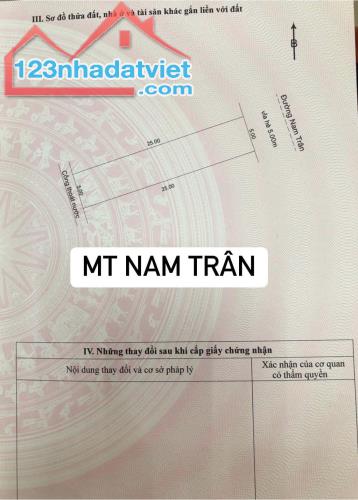 Đất mặt tiền Nam Trân đối diện bến xe Đà Nẵng - Diện tích 125m