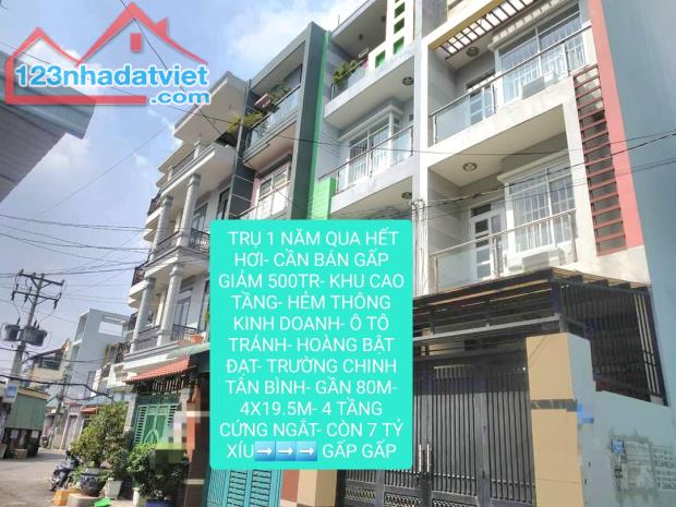 BÁN NHÀ P15 TÂN BÌNH- PHAM HUY ÍCH- Ô TÔ THÔNG- GẦN 80M- 3 TẦNG- 7 TỶ XÍU