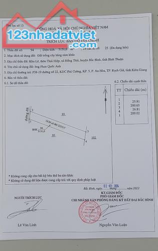 5.151M2 HỒNG THÁI CẠNH DƯỜNG LIÊN XÃ QUY HOẠCH 42M XUỐNG BIỂN GIÁ 438 TRIỆU - SỔ HỒNG - 2