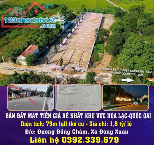 BÁN ĐẤT MẶT TIỀN GIÁ RẺ NHẤT KHU VỰC HÒA LẠC-QUỐC OAI