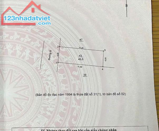 BÁN ĐẤT 45M2 TẠI VẠN PHÚC NGÕ 2M SỔ MỚI BÁN NHANH NÊN ĐỂ GIÁ CÔNG KHAI 1,75 TỈ - 1