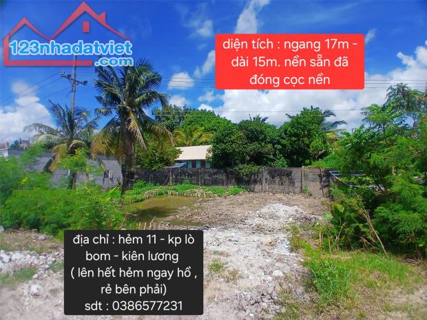 ĐẤT  ĐẸP - GIÁ TỐT – CHÍNH CHỦ CẦN BÁN LÔ ĐẤT Tại Hẻm 11, khu phố Lò Bom, Kiên Lương, - 3