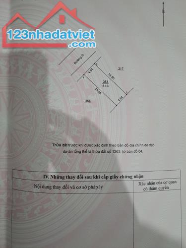 Chính chủ cần bán gấp lô đất dịch vụ Vân Canh diện tích 61,3m, MT: 4,54m giá 9tỷ