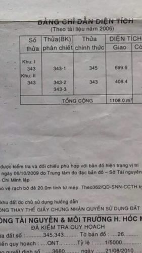 Đất 1108 m2 ( 700 Thổ Cư), Hóc Môn, Gần Chợ Đường Q12 - 1