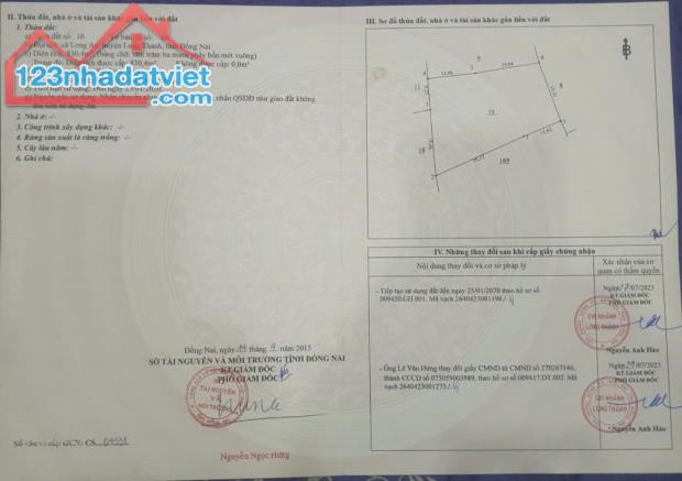 Bán 2.318m2, Giá 1,7tr/m2 tại Xã Long An, Huyện Long Thành, Tỉnh Đồng Nai. - 1