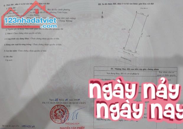 Bán đất mặt đường VĨnh Cát - Thiên Lôi, diện tích 93m, GIÁ 52 tr/m