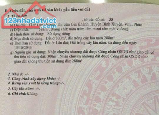 Bán  nhà và xưởng tại thị trấn Gia Khánh, Bình Xuyên. DT 588m2. Giá 7.3 tỷ - 5