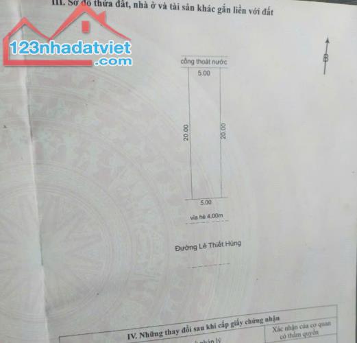 Bán đất Đường 7.5m Lê Thiết Hùng - Ngay chợ Hòa Xuân - Văn Tiến Dũng - Giá chỉ 3.80 tỷ tl