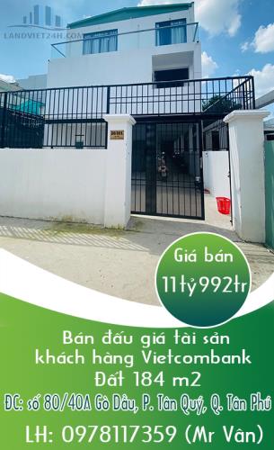 Bán đấu giá tài sản khách hàng Vietcombank, Đất 184 m2