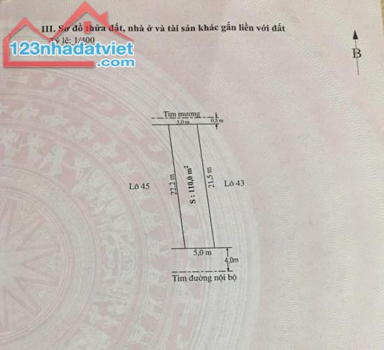 Bán lô đất chung cư thôn 3 Bắc Sơn, An Dương  Thông số 110m ngang 5m  Hướng Nam mát mẻ, đư - 1