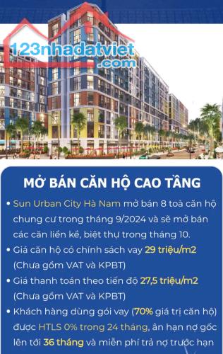 Dự án Sun Urban City hà nam chính thức mở bán và công bố giá bán cụ thể trong tháng