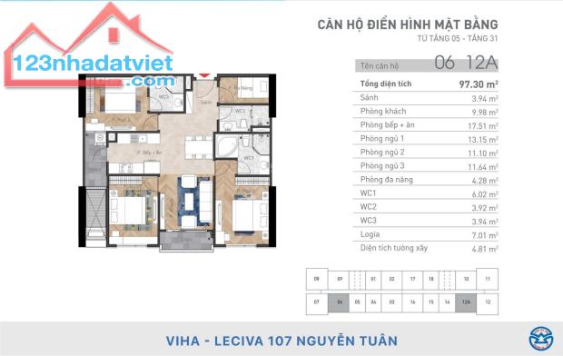 Giá siêu tốt căn hộ chung cư cao cấp, dự án Viha Complex 107 Nguyễn Tuân, 2 - 3 pn, duplex - 1