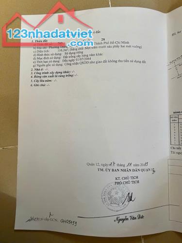 CHỈ 5.2 TỶ ĐẤT HXH (10x23) Q12 -TRUNG MỸ TÂY 17 - NGAY NGÃ TƯ AN SƯƠNG - 4