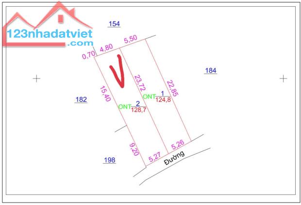 Tân Tiến, Văn Giang, đường ô tô, 128.7m, mt 5.2m, hậu 5.4m, 1xtr/m, 0971320468 - 2