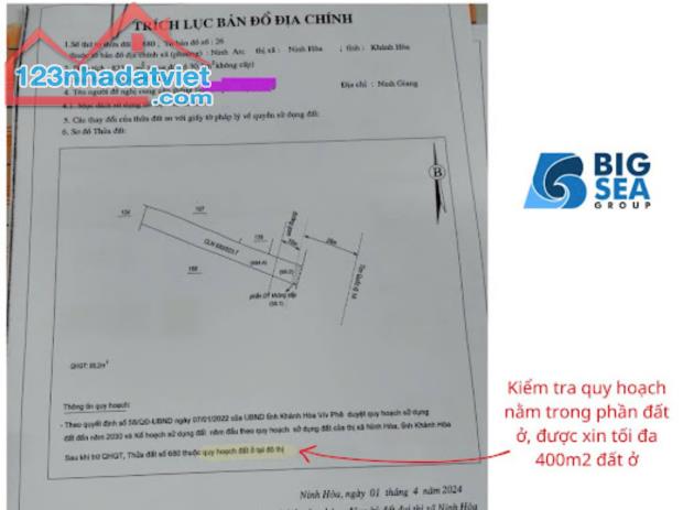 Siêu phẩm đất nền đầu tư tại Ninh Hòa, Khánh Hòa diện tích 793.6m2