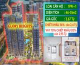 GLORY HEIGHTS CĂN 1PN + 1 48M2 CÒN 2.4 TỶ, VAY 70% ƯU ĐÃI 24 THÁNG, BÀN GIAO 2024