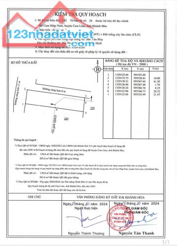 ĐẤT ĐẸP – GIÁ TỐT  – BÁN GẤP LÔ ĐẤT 2 MẶT TIỀN  tại Cam Hiệp Nam, Cam Lâm, Khánh Hòa - 1