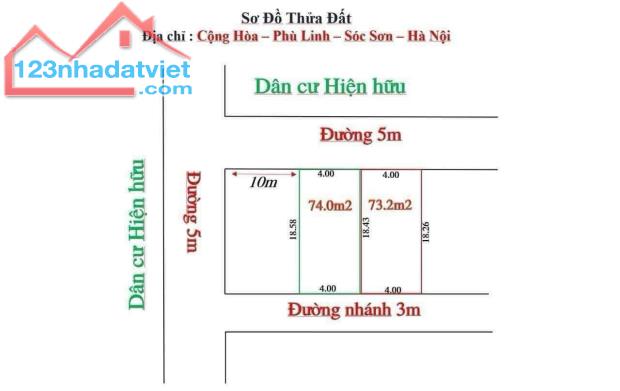 Bán 74m2 đất Phù Linh, Sóc Sơn đất hai mặt tiền 4m ô tô tránh giá nhỉnh tỷ xíu - 3