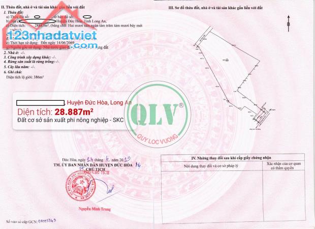 Bán đất xây xưởng 28.887 m2 Đất SKC huyện Đức Hòa, Long An - 1