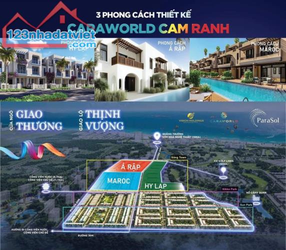 Booking Nhà Phố liền kề Cara World cạnh sân bay Cam Ranh hoàn thiện  full nội thất.