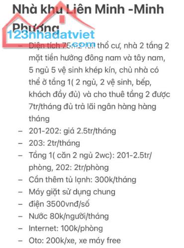 Bán nhà Liên Minh, Minh phương 75m2 1.7 tỷ, dòng tiền 11tr/tháng - 2