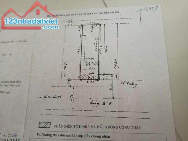 GÒ VẤP, BÁN NHÀ LÊ THỊ HỒNG, KHU CHỢ CC26, DT 5x17m ĐƯỜNG 8M - 5