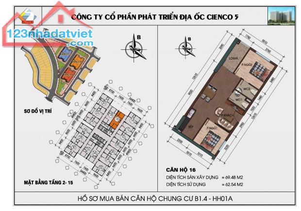 Chính chủ cần bán căn hộ 70m tầng 11, full nội thất mới tại tòa HH01A KĐT Thanh Hà Cienco