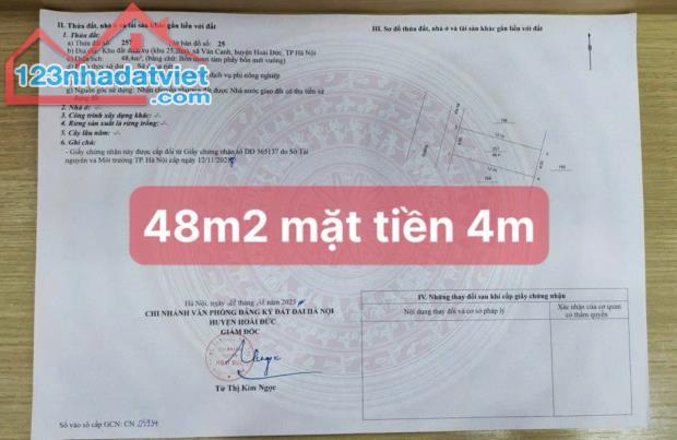 Đất dịch vụ Vân Canh 48m2 thuận tiện để ở và kinh doanh