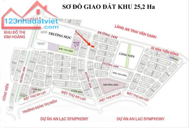 BÁN ĐẤT DỊCH VỤ 104,9M2 KHU 25HA VÂN CANH GIÁ TỐT