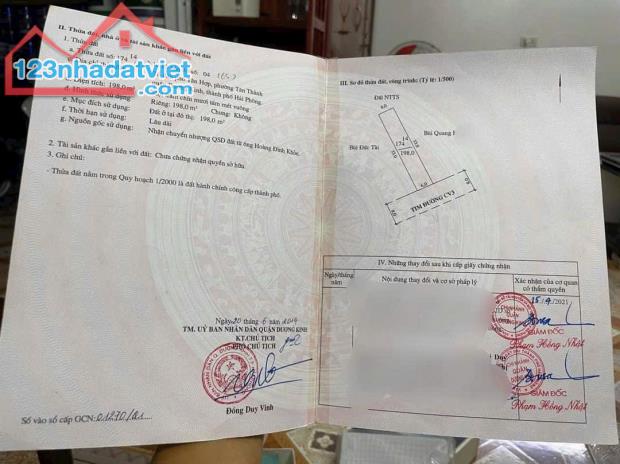 Bán lô đất mặt đường Tân Thành, Dương Kinh, Hải Phòng  - TRỤC CHÍNH ỦY BAN PHƯỜNG